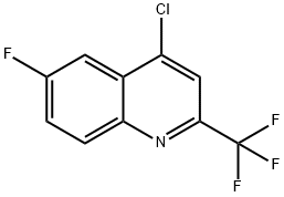4-クロロ-6-フルオロ-2-(トリフルオロメチル)キノリン 化学構造式