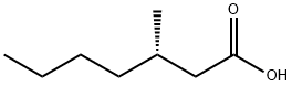 [S,(-)]-3-メチルヘプタン酸 化学構造式