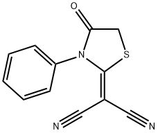 2-(4-氧代-3-苯基-1,3- 噻唑啉-2-亚基)丙二腈 结构式