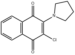 2-クロロ-3-(1-ピロリジニル)-1,4-ナフトキノン 化学構造式