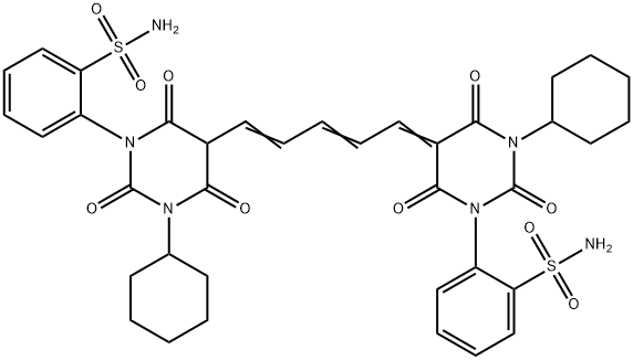 2-[5-[5-[1-[2-(aminosulphonyl)phenyl]-3-cyclohexyl-1,2,3,4-tetrahydro-6-hydroxy-2,4-dioxo-5-pyrimidinyl]penta-2,4-dienylidene]-3-cyclohexyltetrahydro-2,4,6-trioxo-1(2H)-pyrimidinyl]benzenesulphonamide