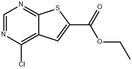 4-氯噻吩并[2,3-D]嘧啶-6-羧酸乙酯, 596794-91-1, 结构式