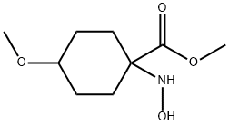 Cyclohexanecarboxylic acid, 1-(hydroxyamino)-4-methoxy-, methyl ester (9CI) Structure