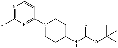 [1-(2-氯-嘧啶-4-基)-哌啶-4-基]-氨基甲酸叔丁酯, 596817-49-1, 结构式