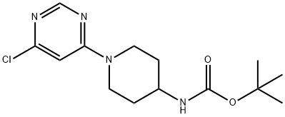 [1-(6-氯-4-嘧啶基)-4-哌啶基]氨基甲酸叔丁酯,596817-50-4,结构式