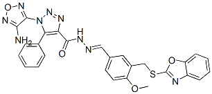 1H-1,2,3-Triazole-4-carboxylicacid,1-(4-amino-1,2,5-oxadiazol-3-yl)-5-phenyl-,[[3-[(2-benzoxazolylthio)methyl]-4-methoxyphenyl]methylene]hydrazide(9CI),596838-60-7,结构式