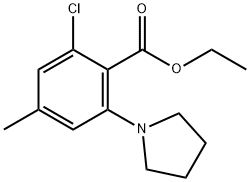 ETHYL 2-CHLORO-4-METHYL-6-TETRAHYDRO-1H-PYRROL-1-YLBENZOATE Structure