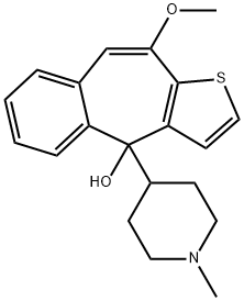 10-甲氧基-4-(1-甲基-4-哌啶基)-4H-苯并[4,5]环庚三烯并[1,2-B]噻吩-4-醇,59743-88-3,结构式