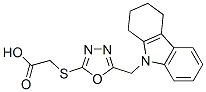 Acetic acid, [[5-[(1,2,3,4-tetrahydro-9H-carbazol-9-yl)methyl]-1,3,4-oxadiazol-2-yl]thio]- (9CI) Structure