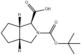 (1S,3aR,6aS)-Hexahydro-cyclopenta[c]pyrrole-1,2(1H)-dicarboxylic Acid 2-(tert-Butyl) Ester Structure
