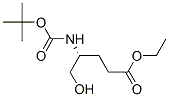 (4R)-4-[[(1,1-Dimethylethoxy)carbonyl]amino]-5-hydroxypentanoic acid ethyl ester Struktur