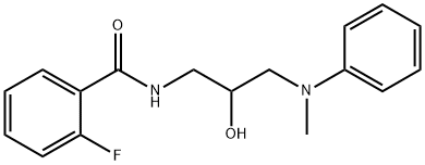 2-fluoro-N-[2-hydroxy-3-(methylphenylamino)propyl]benzamide Struktur