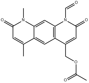 1-Formyl-1,2,8,9-tetrahydro-6,9-dimethyl-2,8-dioxopyrido[3,2-g]quinoline-4-ylmethyl=acetate Structure