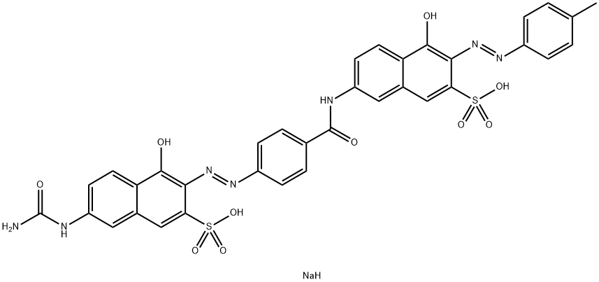 7-Ureido-4-hydroxy-3-[[4-[[5-hydroxy-6-[(4-methylphenyl)azo]-7-sodiosulfo-2-naphthalenyl]aminocarbonyl]phenyl]azo]naphthalene-2-sulfonic acid sodium salt Struktur
