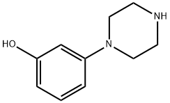 1-(3-ヒドロキシフェニル)ピペラジン 化学構造式
