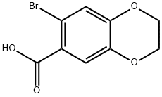 7-ブロモ-2,3-ジヒドロ-1,4-ベンゾジオキシン-6-カルボン酸 化学構造式