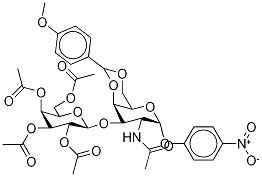 2-Acetamido-2-deoxy-4,6-O-(4-methoxybenzylidene)-3-O-(2,3,4,6-tetra-O-acetyl-β-D-galactopyranosyl)-4-nitrophenyl-α-D-galactopyranoside, 59837-11-5, 结构式