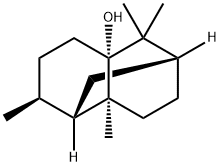 (1S)-2β,5,5,8aα-テトラメチル-1β,6β-メタノデカリン-4aα-オール 化学構造式