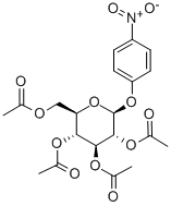 对硝基苯基 2,3,4,6-O-四乙酰基-BETA-D-吡喃葡萄糖苷 结构式