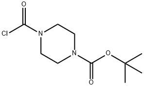 1-ピペラジンカルボン酸, 4-(クロロカルボニル)-, 1,1-ジメチルエチルエステル 化学構造式