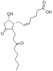 (5Z,9α)-9-ヒドロキシ-11,15-ジオキソプロスタ-5-エン-1-酸 化学構造式