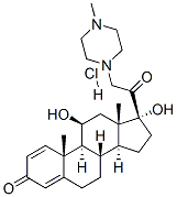 11beta,17-dihydroxy-21-(4-methyl-1-piperazinyl)pregna-1,4-diene-3,20-dione monohydrochloride 结构式