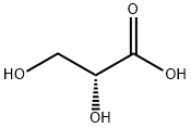 (R)-2,3-ジヒドロキシプロパン酸 化学構造式