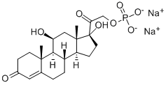 11β,17-ジヒドロキシ-21-[ビス(ソジオオキシ)ホスフィニルオキシ]プレグナ-4-エン-3,20-ジオン 化学構造式