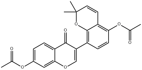 7-(Acetyloxy)-3-[5-(acetyloxy)-2,2-dimethyl-2H-1-benzopyran-6-yl]-4H-1-benzopyran-4-one 结构式
