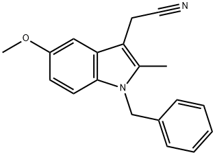 2-(1-benzyl-5-methoxy-2-methyl-indol-3-yl)acetonitrile Structure