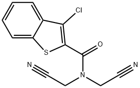 Benzo[b]thiophene-2-carboxamide, 3-chloro-N,N-bis(cyanomethyl)- (9CI) Structure