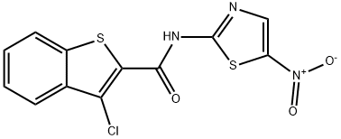 Benzo[b]thiophene-2-carboxamide, 3-chloro-N-(5-nitro-2-thiazolyl)- (9CI) Structure