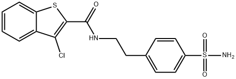 Benzo[b]thiophene-2-carboxamide, N-[2-[4-(aminosulfonyl)phenyl]ethyl]-3-chloro- (9CI) Struktur