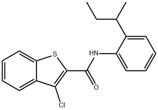 Benzo[b]thiophene-2-carboxamide, 3-chloro-N-[2-(1-methylpropyl)phenyl]- (9CI) 结构式