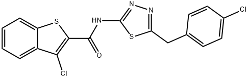 Benzo[b]thiophene-2-carboxamide, 3-chloro-N-[5-[(4-chlorophenyl)methyl]-1,3,4-thiadiazol-2-yl]- (9CI)|