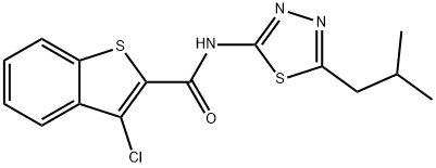 Benzo[b]thiophene-2-carboxamide, 3-chloro-N-[5-(2-methylpropyl)-1,3,4-thiadiazol-2-yl]- (9CI) Structure