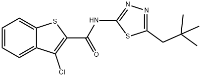 600122-45-0 Benzo[b]thiophene-2-carboxamide, 3-chloro-N-[5-(2,2-dimethylpropyl)-1,3,4-thiadiazol-2-yl]- (9CI)