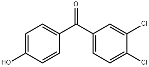 3,4-ジクロロ-4'-ヒドロキシベンゾフェノン 化学構造式