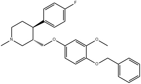(3S,4R)-4-(4-Fluorophenyl)-3-[[3-methoxy-4-(phenylmethoxy)phenoxy]methyl]-1-methylpiperidine 结构式