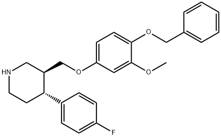 (3S,4R)-4-(4-Fluorophenyl)-3-[[3-methoxy-4-(phenylmethoxy)phenoxy]methyl]piperidine, 600135-89-5, 结构式