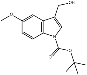 3-羟甲基-5-甲氧基吲哚-1-羧酸叔丁酯,600136-09-2,结构式