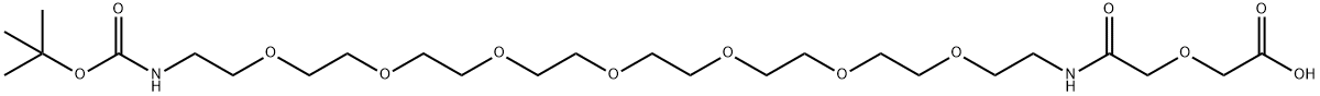 BOC-PEG-酸(聚合度为 7) 结构式