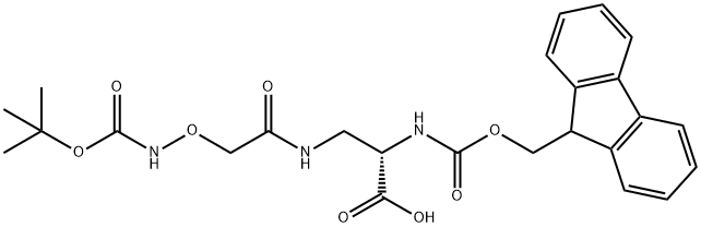 NΑ-FMOC-NΒ-(N-BOC-氨基氧基乙酰基)-L-2,3-二氨基丙酸 结构式