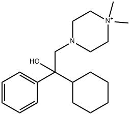 1,1-ジメチル-4-(2-フェニル-2-シクロヘキシル-2-ヒドロキシエチル)ピペラジン-1-イウム 化学構造式