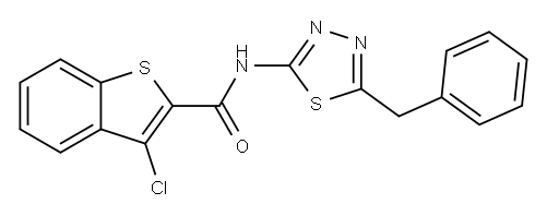 Benzo[b]thiophene-2-carboxamide, 3-chloro-N-[5-(phenylmethyl)-1,3,4-thiadiazol-2-yl]- (9CI) Structure