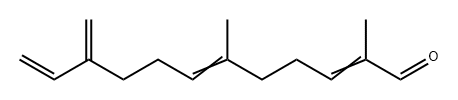 2,6-ジメチル-10-メチレン-2,6,11-ドデカトリエナール 化学構造式