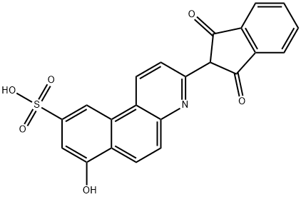 3-(2,3-dihydro-1,3-dioxo-1H-inden-2-yl)-7-hydroxybenzo[f]quinoline-9-sulphonic acid Struktur