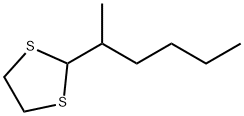 2-ヘキシル-1,3-ジチオラン 化学構造式