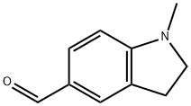 1-メチルインドリン-5-カルボキシアルデヒド 化学構造式