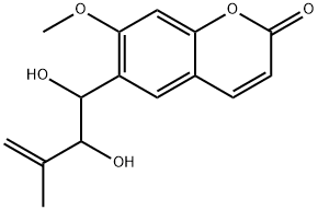 6-(1,2-Dihydroxy-3-methyl-3-butenyl)-7-methoxy-2H-1-benzopyran-2-one Struktur